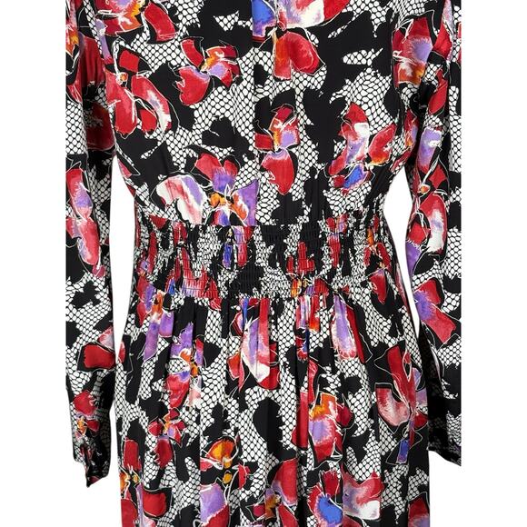 Diane Von Furstenberg Erica Midi Shirt Dress Women's 10 Floral Designer DVF - Picture 10 of 13